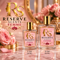 Reserve Femme fragrance bottles in 1 oz (30 mL) and 2 oz (60 mL) sizes